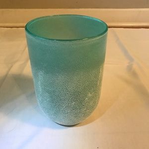 Decorative Blue Frosted Glass Vase